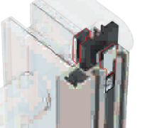 GH GLVS04 Riscontro Magnetico Per Serrature GLV01 Su MP05L Inox Satinato
