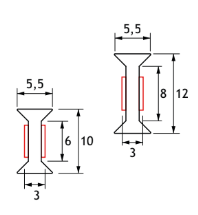 GH MPJ Magna Pars - 180° Samolepljivo Tesnilo Spoj Med Šipami 10mm ali 5+5mm