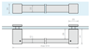 Towel rack, for 8/12 mm glass, L514 RAL9005 Matt black