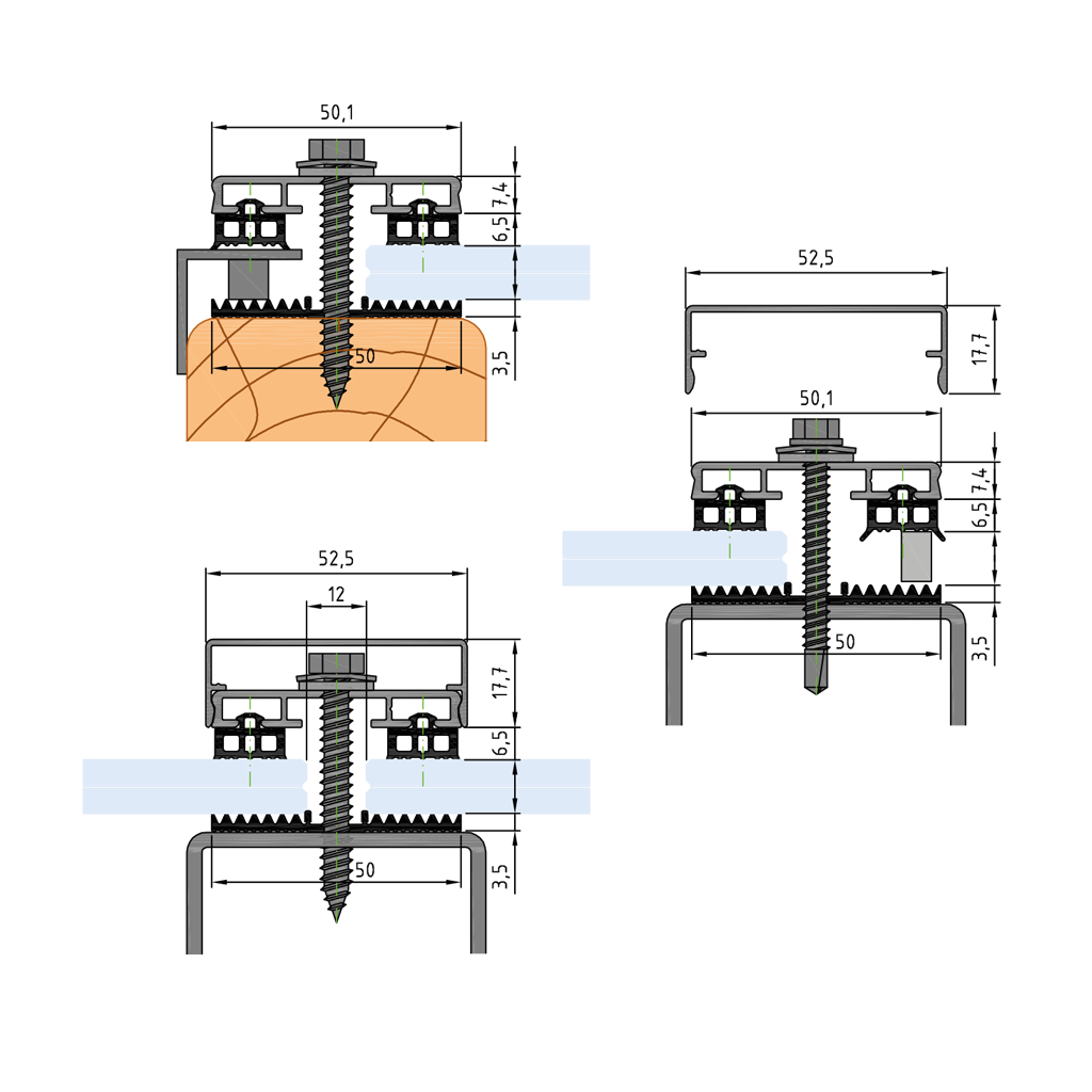 Profil - Pokrivni KFD 5316 50x6000mm