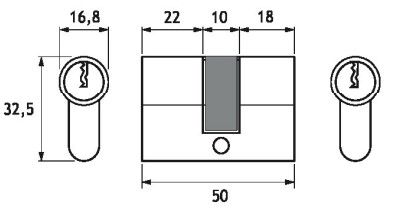 GH EC30 Cilindro Chiave/Chiave Per Serrature Serie Gl-Lk