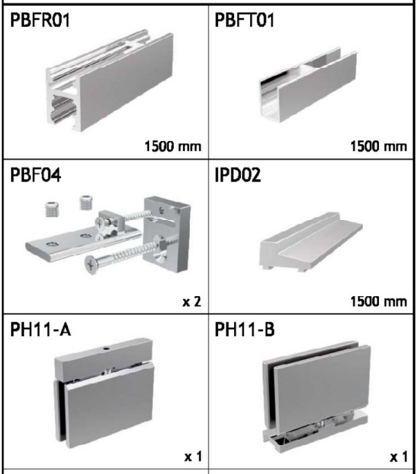 GH GRK01 Pbf-Gyro - Kit Completo Muro/Muro L.1500mm