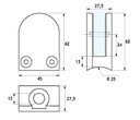 GH HC04 Morsetto Semitondo Con Base Raggiata D.50mm) B.45 H.62mm