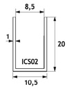 GH ICS02-250 Canalina A Spigoli Vivi 10,5X20X1mm L.250cm