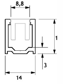 GH IPD01-145 Saeptum - Canalina Di Contenimento 14X16mm L.145cm