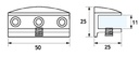 GH J117 Morsetto Reggimensola Semitondo L.50 P.25 H.25mm