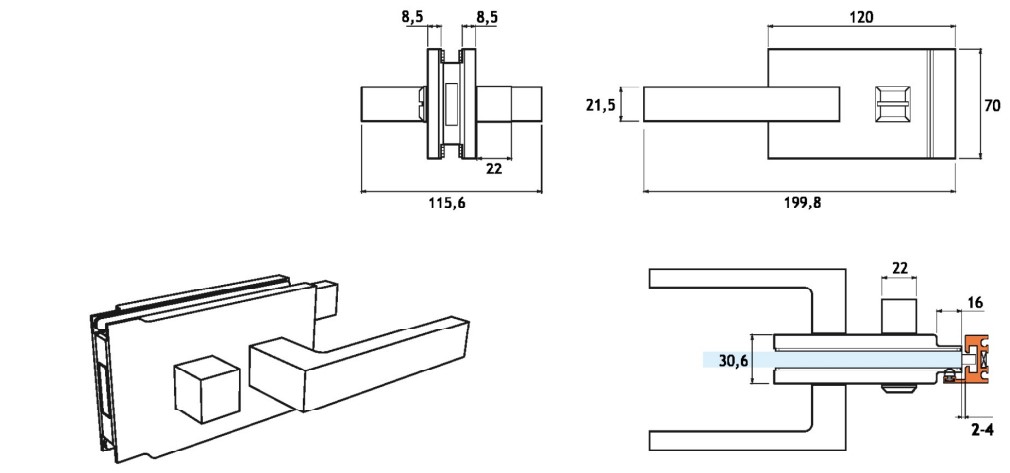 GH MGL01C Serratura Magnetica In Battuta Con Cilindro