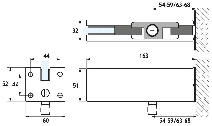 GH PF11 Rotazione Superiore Reggi-Sopraluce Perno D.14,80mm