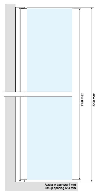 GH SHP02 Cerniera A Profilo Con Alzata In Apertura L.220cm