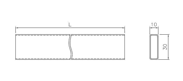 Pravokotna Palica 1200MM 30X10 Črna E02F70000.33