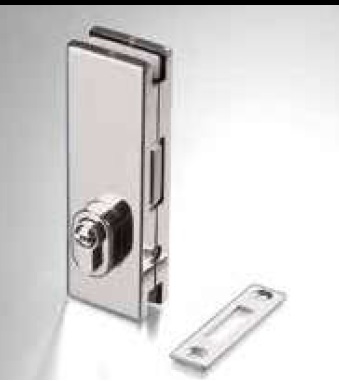 Lock for 10-12mm glass, satin stainless steel