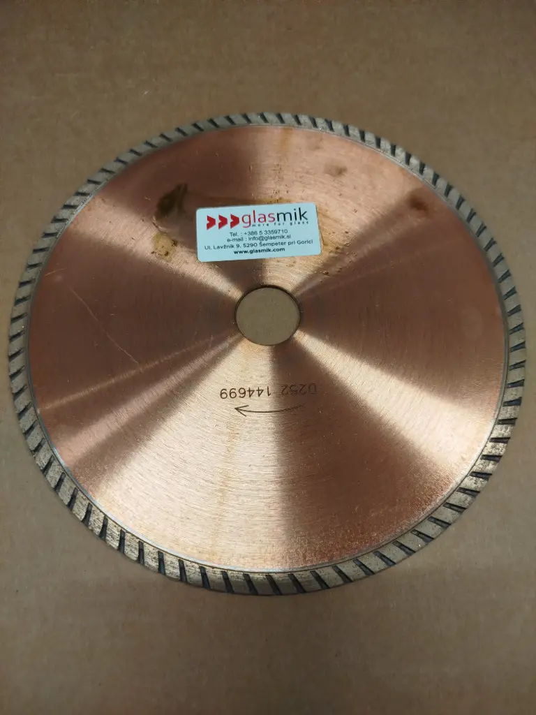 Diamond glass cutting disc D252 Ø200, Cc:07, Th2.4, bore 25, Turbo