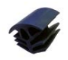 Black rubber seal between glass panes