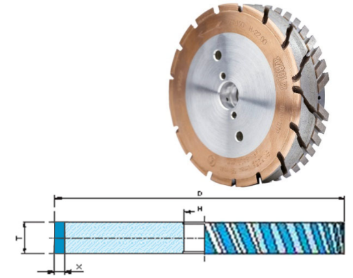 Flat peripheral wheels segmented &quot;Reverse&quot; ≤C20 D200x25x35 D151