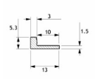 GH CHCB01-320 Cheo donji pokrivni profil na klik za CHF01/CHF02, L320cm