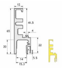 GH CHF01 Cheo fixed-glass profile, wall/ceiling