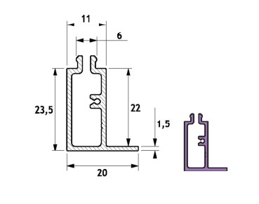 GH CHP01 Cheo - Profilo A Scatto Per Chb01 A Parete/Soffitto