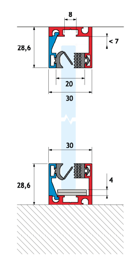 GH MP02-300 Magna Pars - Profilo Inf./Sup. Ad &quot;U&quot; Smontabile L.300cm