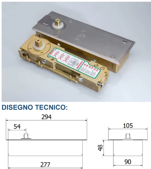 Alternative to 8000 fittings: NTS48S floor spring