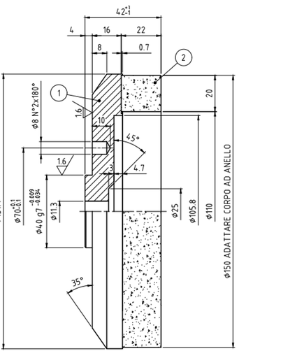 Lončasta Polirna Plošča Cerij 150x40x12 Bavelloni